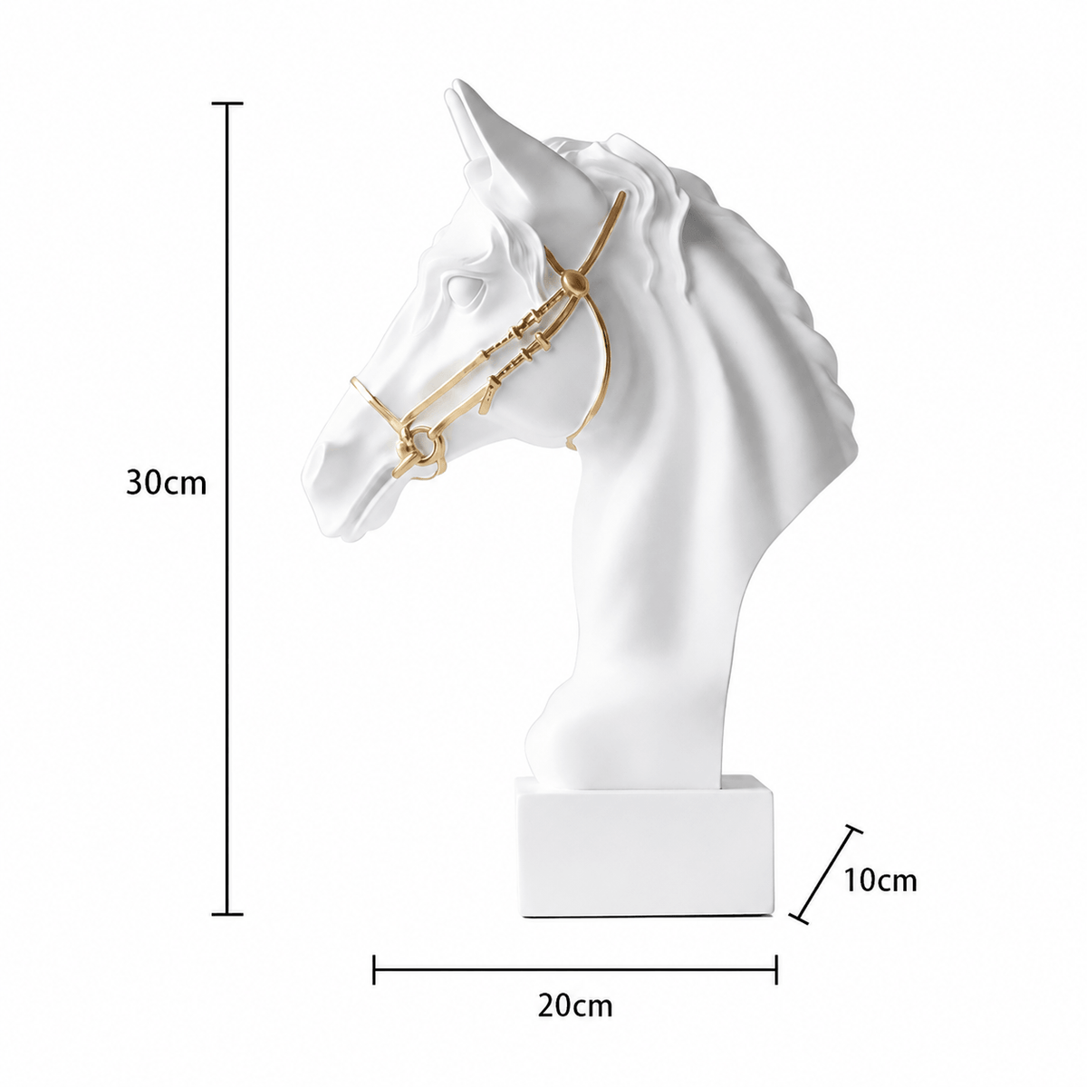 Luxury White & Gold Horse Sculpture