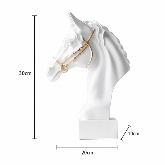 Luxury White & Gold Horse Sculpture