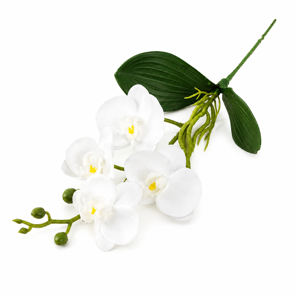 Orchid Luxe – Artificial White Orchid Branch