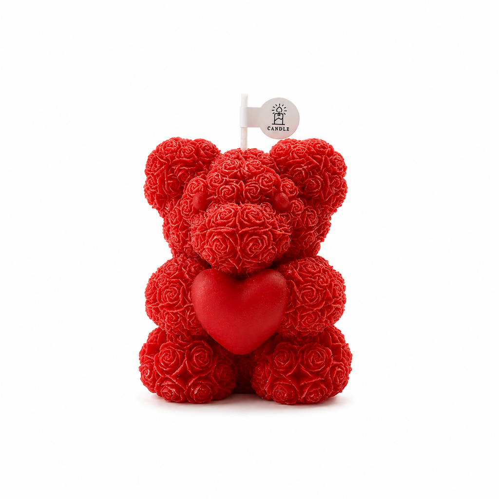 Rose Bear Candle – Romantic Decorative Gift