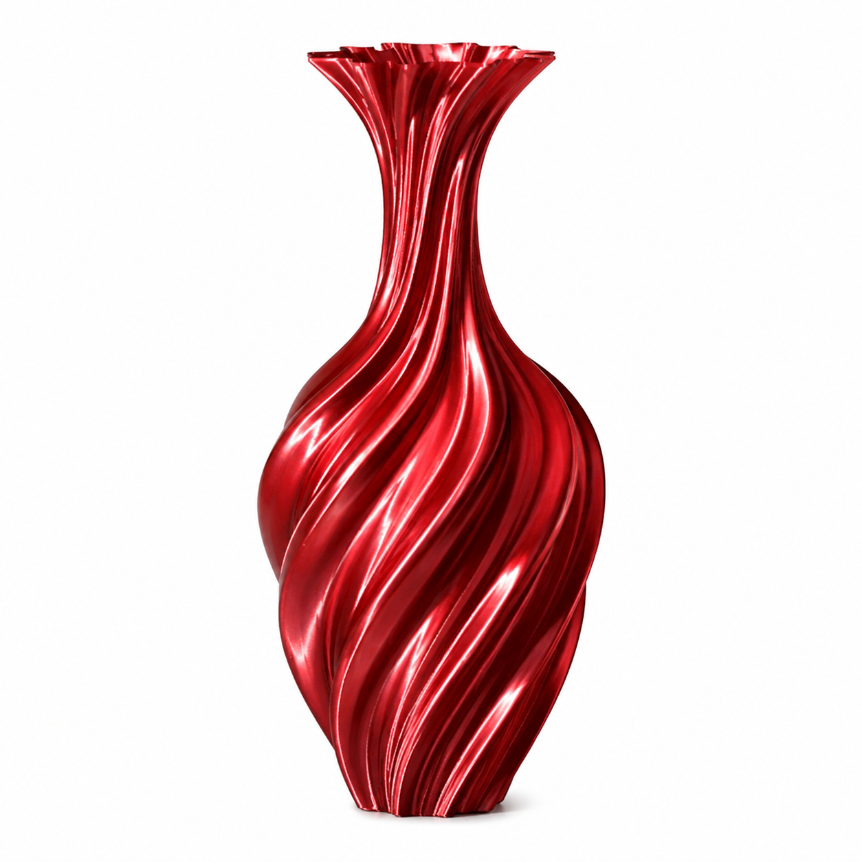 Luxury Red Spiral Decorative Vase