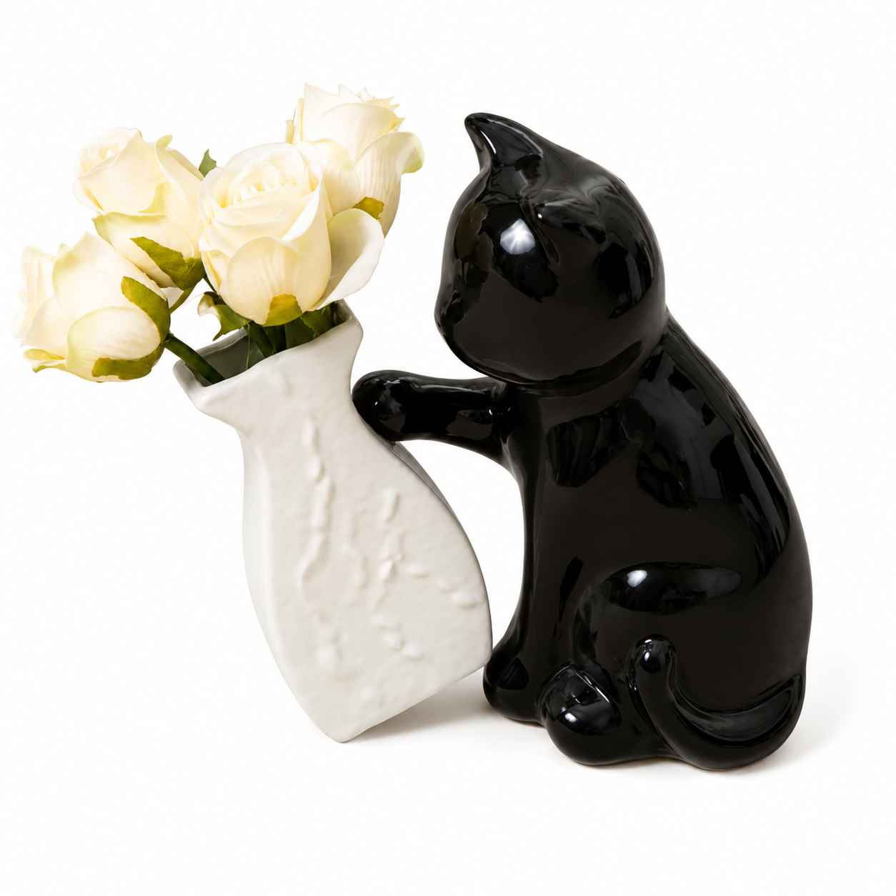 Modern Minimalist Cat Art Flower Holder