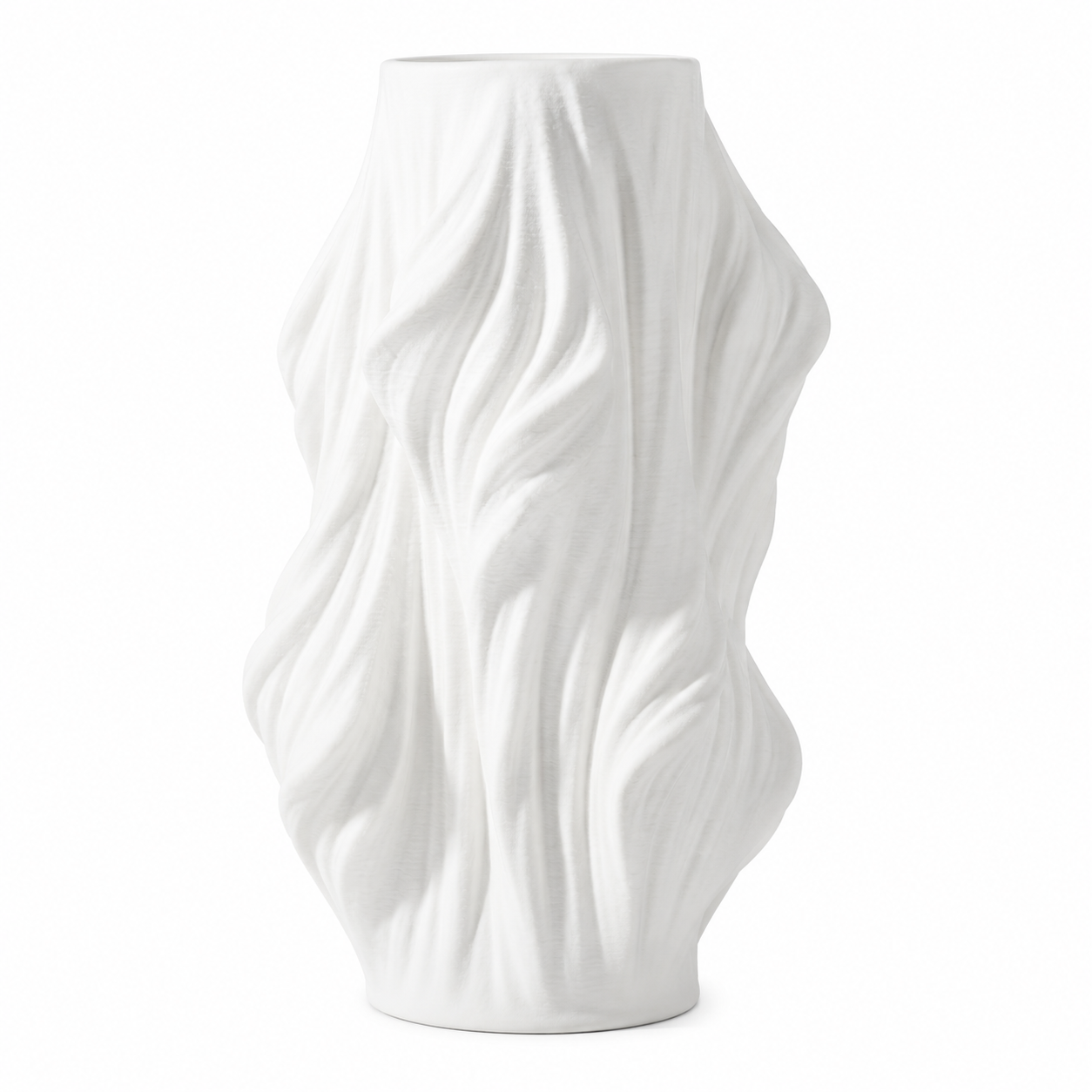 Flame Texture Sculptural Ceramic Vase