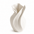Sculptural White Ripple Vase