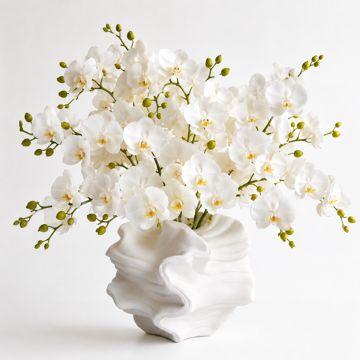 Orchid Luxe – Artificial White Orchid Branch