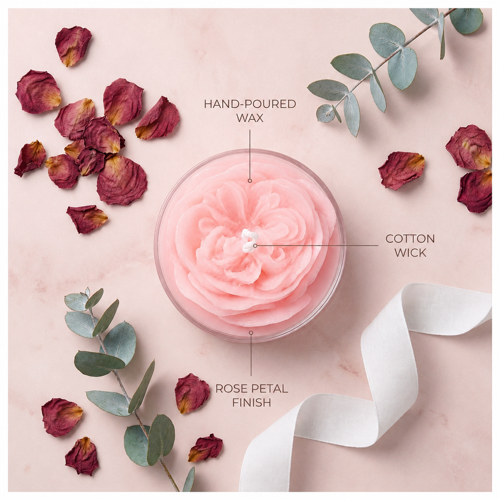 Luxury Pink Rose Candle