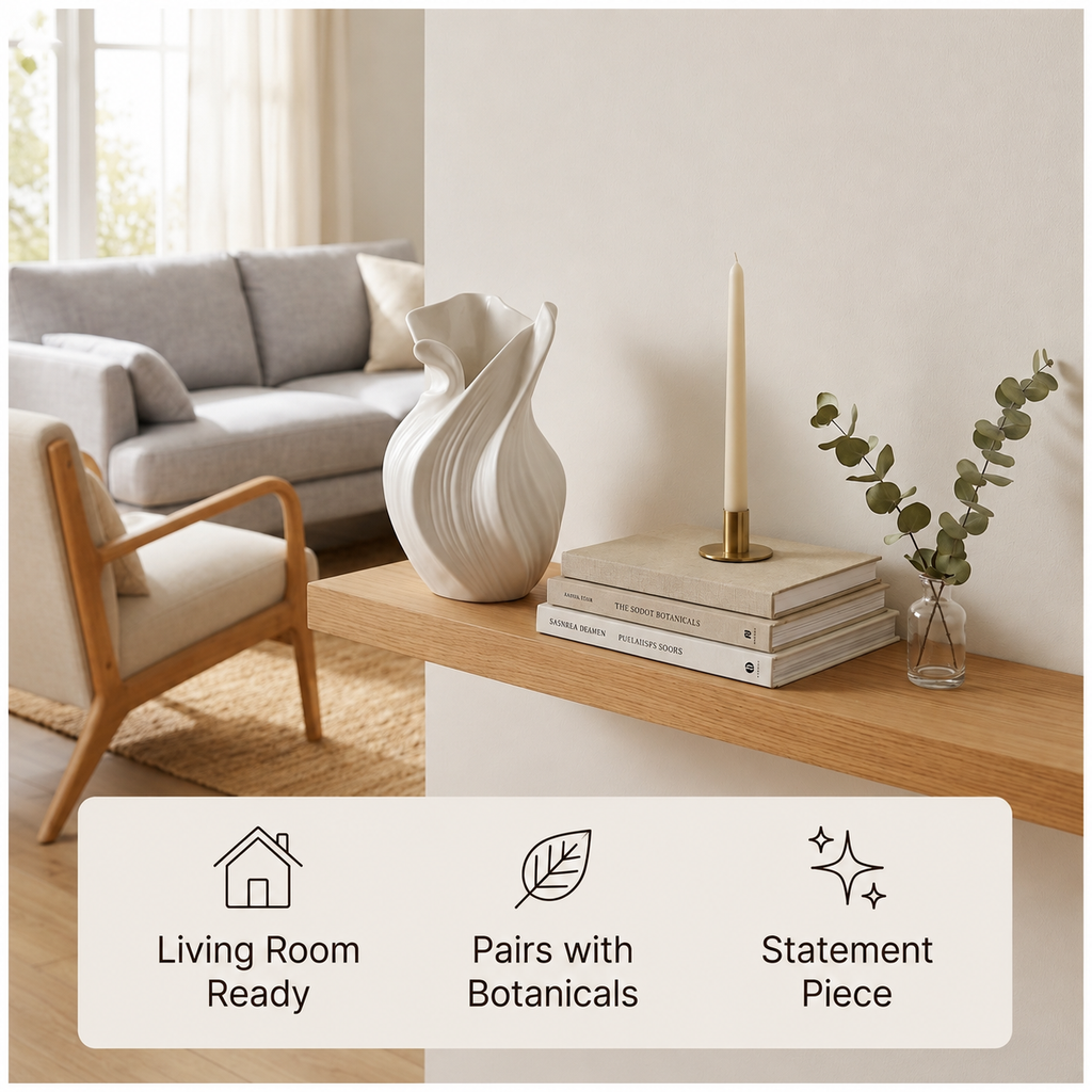 Tuliora White Ripple Vase