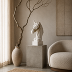 Luxury White & Gold Horse Sculpture
