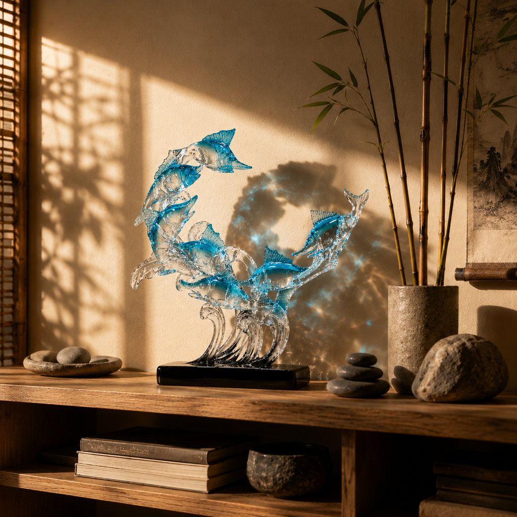 Luxury Crystal Fish Sculpture