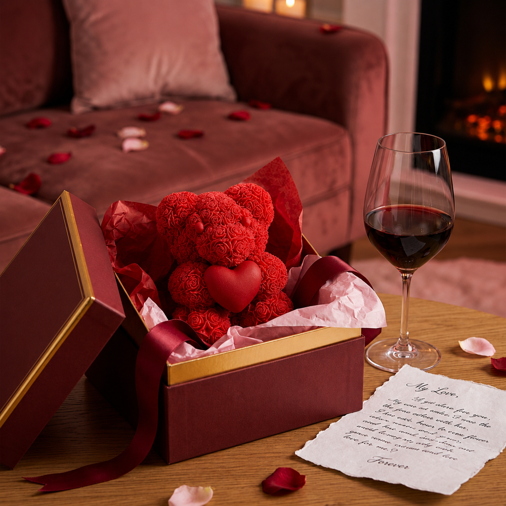 Rose Bear Candle – Romantic Decorative Gift