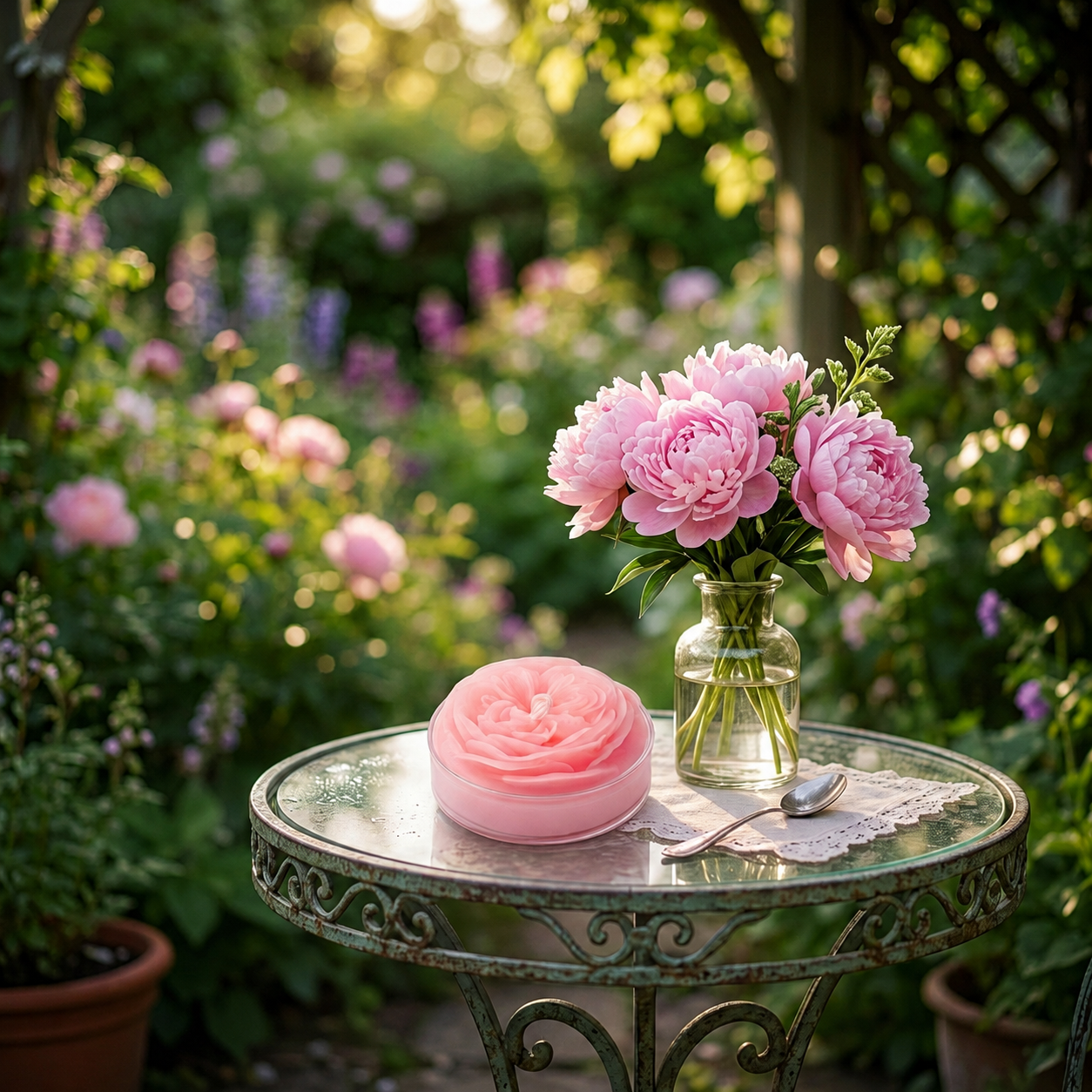 Luxury Pink Rose Candle
